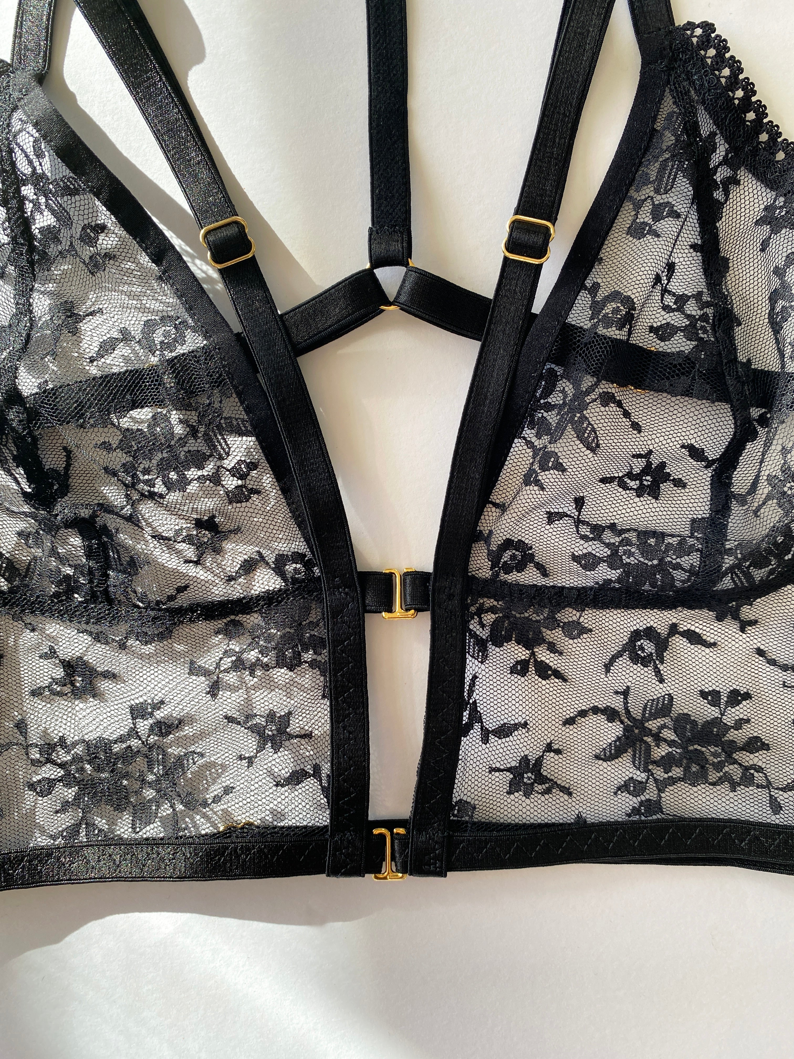 BRALETTE ARNÉS ENCAJE NEGRO